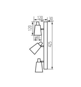 Applique Murale, saillie pour 3 ampoules GU10 - Blanc