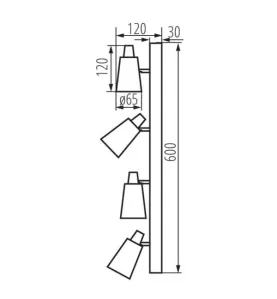 Applique Murale, saillie pour 4 ampoules GU10 - Noir