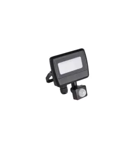 Projecteur LED à Détecteur 10W Noir étanche IP44 800lm (80W) - Blanc Naturel 4000K