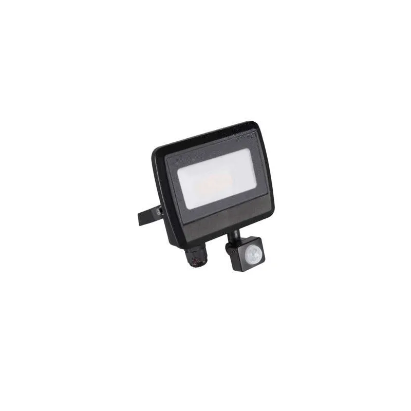 Projecteur LED à Détecteur 20W Noir étanche IP44 1600lm (160W) - Blanc Naturel 4000K