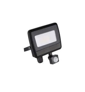 Projecteur LED à Détecteur 20W Noir étanche IP44 1600lm (160W) - Blanc Naturel 4000K