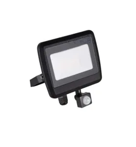 Projecteur LED à Détecteur 30W Noir étanche IP44 2400lm (240W) - Blanc Naturel 4000K