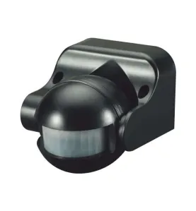 Détecteur de présence Orientable IP44 Noir D:12m 180° Lux:10-2000