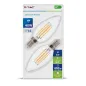 Lot de 2 Ampoules LED E14 4W Flamme filament - équivalent 40W