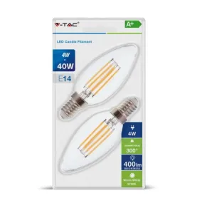 Ampoule LED E14 4W Flamme coup de vent - équivalent 30W