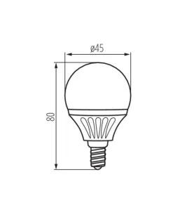 Ampoule LED E14 G45 3W 280lm (27W) 200° Ø45mm - Blanc Chaud 3000K