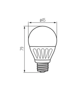 Ampoule LED E27 5W G45 équivalent à 37W - Blanc Chaud 3000K