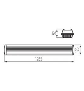 Support étanche IP65 pour 2 tubes T8 longueur 1265mm Gris