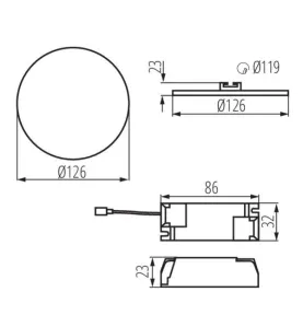 Downlight LED 10W rond ∅126mm Blanc - Blanc Naturel 4000K 