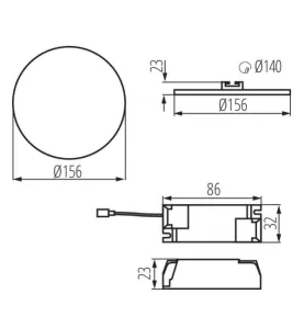 Downlight LED 14W rond ∅156mm Blanc - Blanc Naturel 4000K