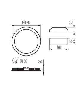 Downlight LED 6W étanche IP44 rond ∅120mm Blanc - Blanc Naturel 4000K