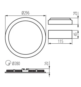 Downlight LED 24W étanche IP44 rond ∅296mm Blanc - Blanc Naturel 4000K