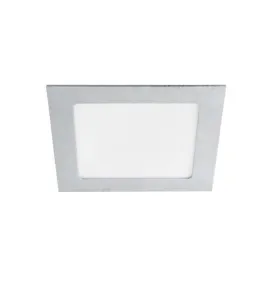 Downlight LED 12W étanche IP44 carré Argent - Blanc Naturel 4000K