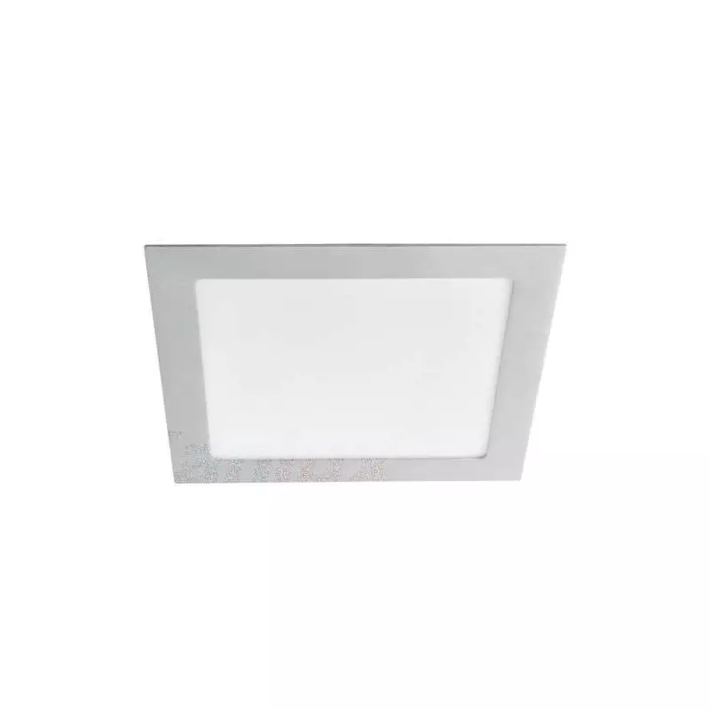 Downlight LED 18W étanche IP44 carré Argent - Blanc Naturel 4000K