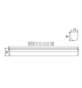 Réglette étanche IP44 60cm LED 15W