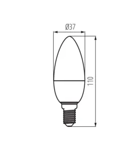 Ampoule LED E14 7,5W C37 équivalent à 60W - Blanc Chaud 2700K