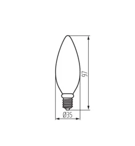 Ampoule LED E14 2,5W C35 équivalent à 25W - Blanc Chaud 2700K