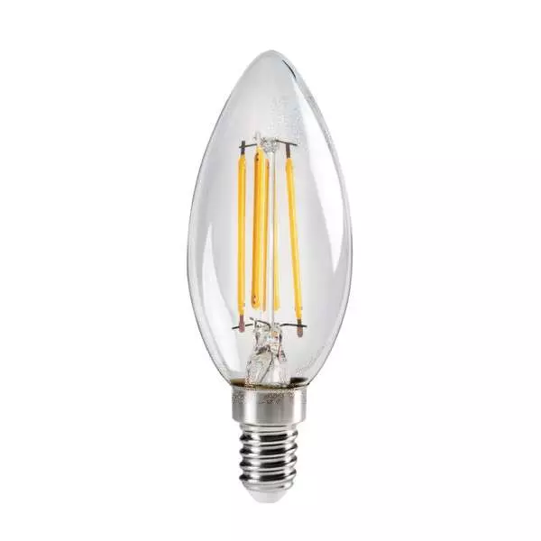 Ampoule LED flamme 5W - Culot E14 - Blanc chaud - Opaque