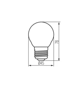 Ampoule LED E27 4,5W G45 équivalent à 40W - Blanc Chaud 2700K 