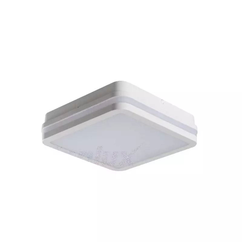 Plafonnier LED 18W à détecteur étanche IP54 carré côté 220mm Blanc - Blanc Naturel 4000K 