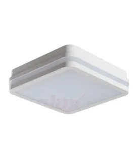 Plafonnier LED 18W à détecteur étanche IP54 carré côté 220mm Blanc - Blanc Naturel 4000K 