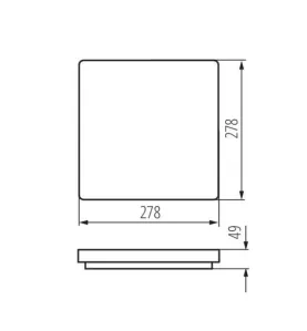 Plafonnier LED 18W étanche IP54 carré côté 278mm Blanc - Blanc Naturel 4000K 