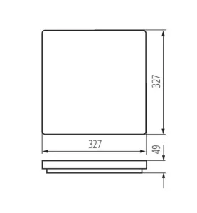 Plafonnier LED 24W étanche IP54 carré côté 327mm Blanc - Blanc Naturel 4000K 