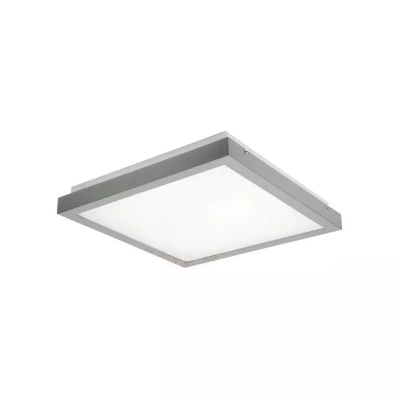 Plafonnier LED 38W carré côté 410mm Gris / blanc - Blanc Naturel 4000K 