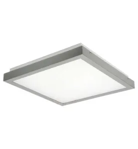 Plafonnier LED 38W carré côté 410mm Gris / blanc - Blanc Naturel 4000K 