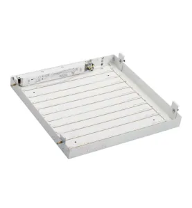 Plafonnier LED 38W carré côté 410mm Gris / blanc - Blanc Naturel 4000K 