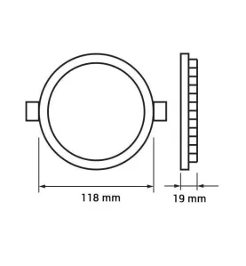 Plafonnier led Rond 6W extra plat (eq 50W) encastrable