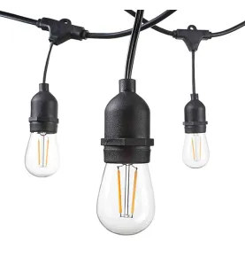 Guirlande Guinguette Noire Suspendue IP65 14,4m pour 15 Ampoules E27