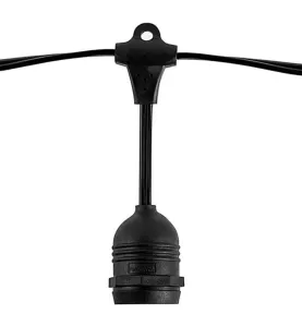 Guirlande Guinguette Noire Suspendue IP65 14,4m pour 15 Ampoules E27