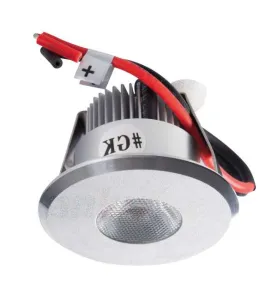 Downlight LED 1W rond ∅42mm Aluminium - Blanc Chaud 3000K