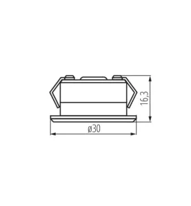 Downlight LED 1W étanche IP65 rond ∅30mm Aluminium - Blanc Naturel 4000K