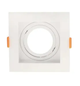 Support Spot Encastrable Fixe GU10/MR16 Carré Blanc 102x102mm Max 35W