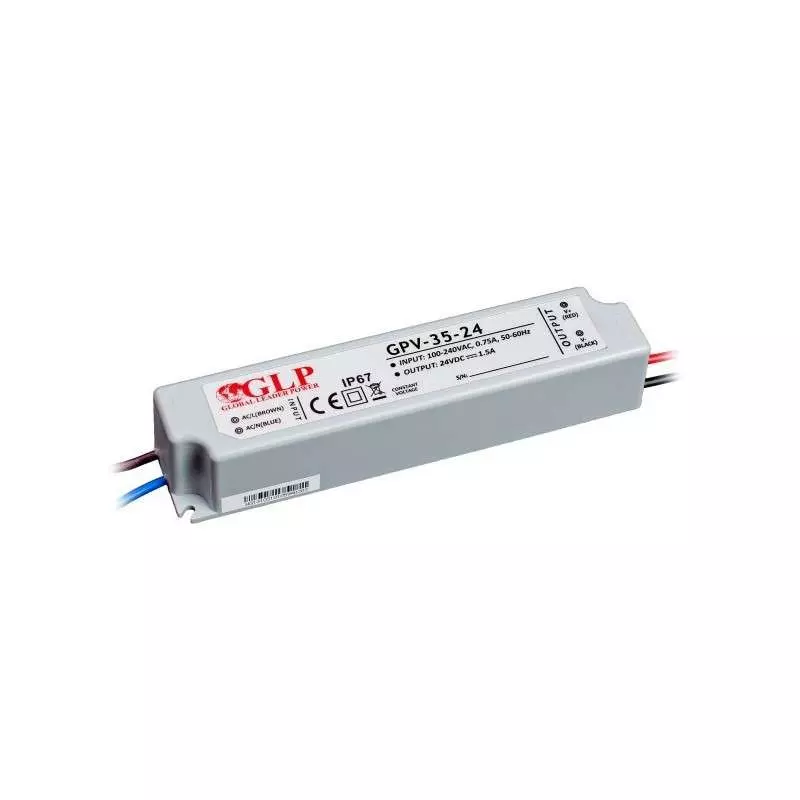 Alimentation LED DC24V 35W 1,5A Étanche IP67 GLP