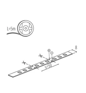 Ruban LED 11W/m 60 LED/m longueur 5m - Blanc du Jour 6000K