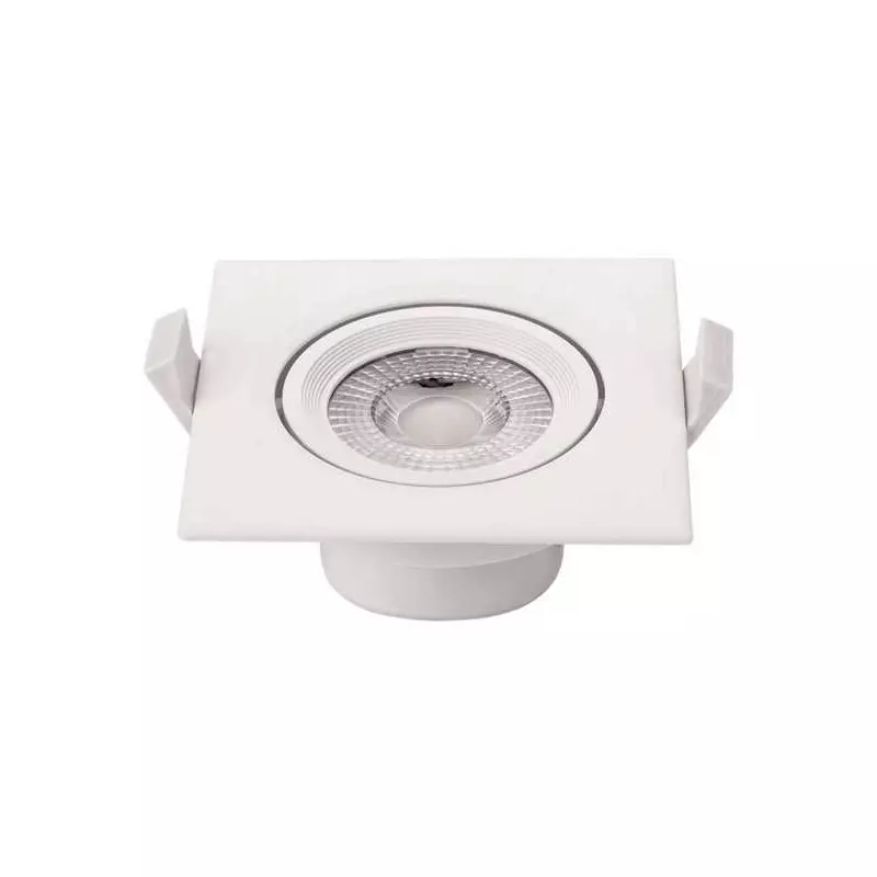 Plafonnier carré encastrable blanc LED 5W COB éclairage 25W - Blanc Chaud 2700K