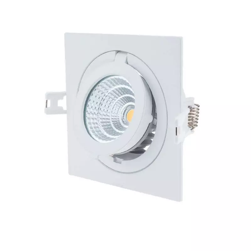 Spot LED Escargot Carré Orientable 12W équivalent 80W - Blanc Chaud 2700K