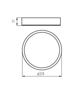 Plafonnier à Culot 2 x E27 rond ∅375mm Wengé 