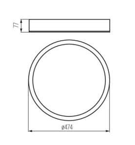 Plafonnier à Culot 3 x E27 rond ∅475mm Wengé 