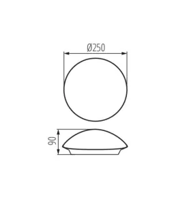 Diffuseur plastique pour Plafonnier à Culot 1 x E27 rond ∅250mm Blanc