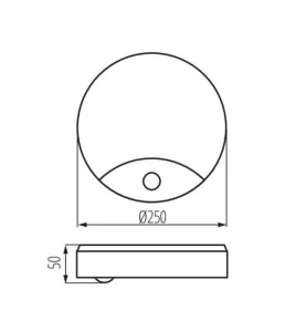 Plafonnier LED 15W à détecteur étanche IP44 rond ∅250mm Blanc - Blanc Naturel 4000K 