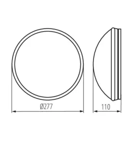 Plafonnier à Culot 1 x E27 à détecteur étanche IP44 rond ∅277mm Blanc 