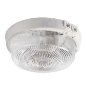 Plafonnier à Culot 1 x E27 étanche IP44 rond ∅225mm Blanc 