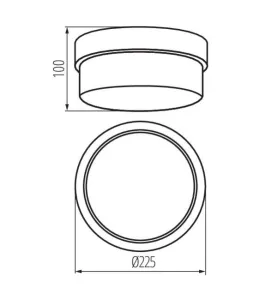 Plafonnier à Culot 1 x E27 étanche IP44 rond ∅225mm Blanc 