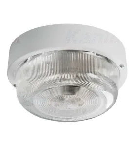 Plafonnier à Culot 1 x E27 étanche IP44 rond ∅200mm Blanc 