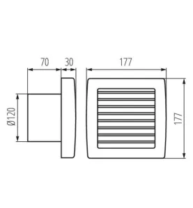 Extracteur d'air 20W Blanc - débit d'air 150m3/h 