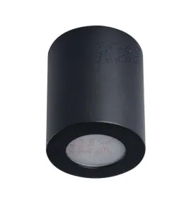 Plafonnier saillie rond pour 1 ampoule GU10 étanche IP44 Noir